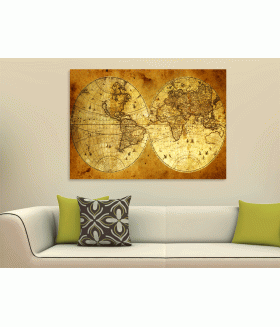 Tablou canvas Old paper world map